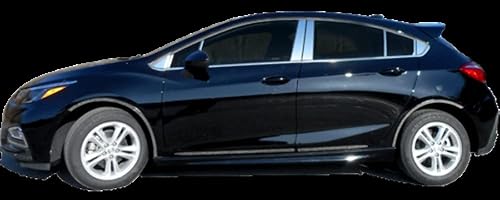 Miniatura 3 de QAA es compatible con Chevrolet Cruze 2017-2019 4 piezas de moldura lateral de acero inoxidable, 1 pulgada de ancho AT57800