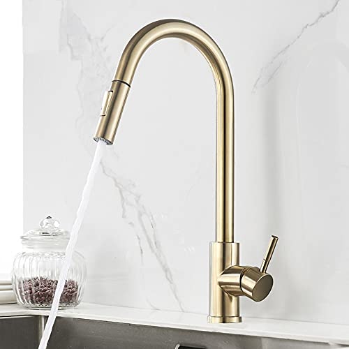 Grifo mezclador de agua fría y caliente con cabezal de ducha flexible para cocina
