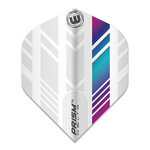Forma standard WINMAU Prism Delta Bianca e Arcobaleno Voli per Freccette - 1 Set per Confezione (3 voli in Totale)