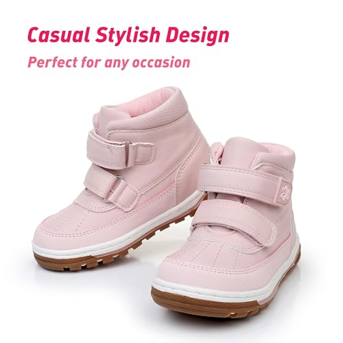 Ahannie Boys Girls Boots Toddler Kids Fall Winter Boots Water Resistant Outdoor Ankle Shoes(Toddler/Littler Kid)2