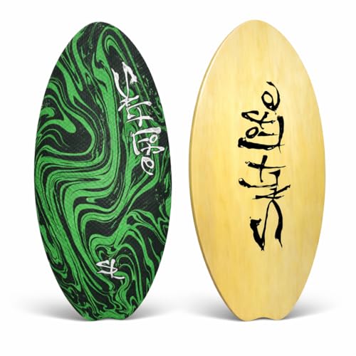 SALT LIFE Wooden Skimboard for Beach Skimming, High-Gloss Coated Wood Skim Board with EVA Traction Pad, Beginner-Friendly for Kids, Teens & Adults, Available in 39/41in