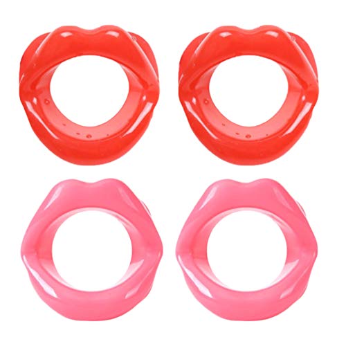 SUPVOX 4pcs Silicone Face Slimmer Mouth Tightener Rubber Anti-wrinkle Anti-aging Mouth Muscle Tightener Face Exercise Lips Trainer Face-lift Beauty Tool