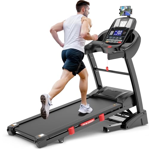 4.75HP Foldable Treadmill 300lb, 15-Level Auto Incline, App