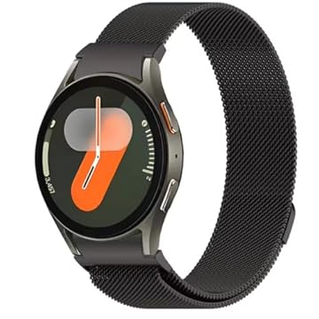 Pulseira Slim Milanese Loop Compatível com Samsung Galaxy Watch 7, 40mm 44mm, Malha Magnética de Aço Inoxidável Watch7 (Preto)
