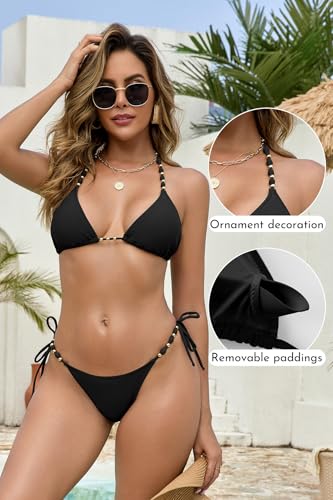 Ensemble bikini triangle SHEKINI collection 2026 avec détails perlés exclusifs - 6