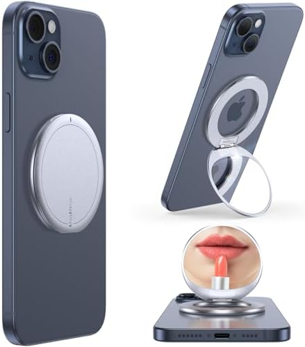 TORRAS [Ultra-Slim] Cell Phone Stand Compatible with Magsafe Mirror, Girls Women Magnetic Magnet Travel Mount with Pocket-Sized Grips fit for iPhone 16/15/14/13/12 Pro Max, Ideal for Women