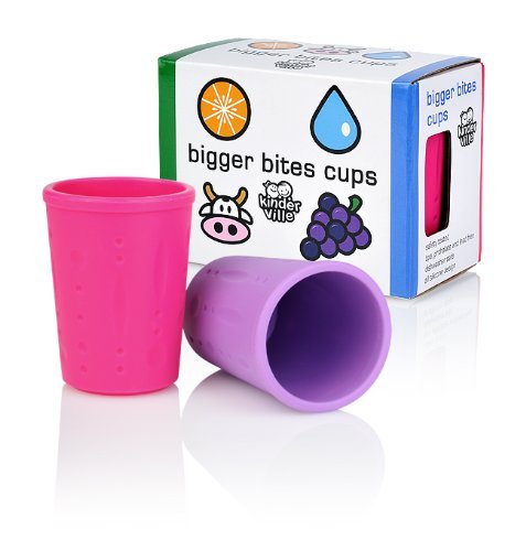 Kinderville Bigger Bites Cups (Set of 2, Pink/Purple)