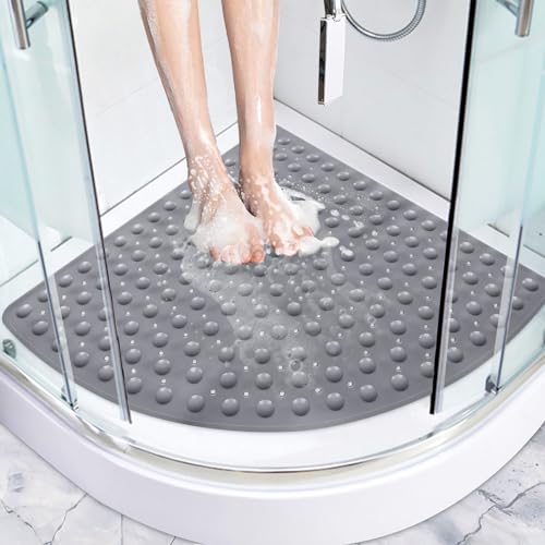 Duschmatte rutschfest Dreieckig 54x54 cm, PVC Viertelkreis Antirutschmatte...