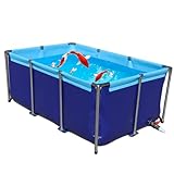 Canvas Fish Pond, Temporary Aquarium Pool Pond with Drain Valve, Indoor Free-standing Aquarium, Foldable Holding Tank, Aquaculture Water Tank Cistern, Breeding Water Tank for Koi, Goldfish(1*0.6*0.5m)