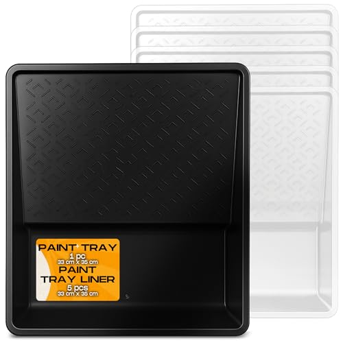 Instalguru Vaschetta Per Vernice In Plastica 33x35 cm Con 5 Inserti Monouso Vaschetta Per Rullo Pittura Pareti Smalto Vernice Interni Casa Fai Da Te