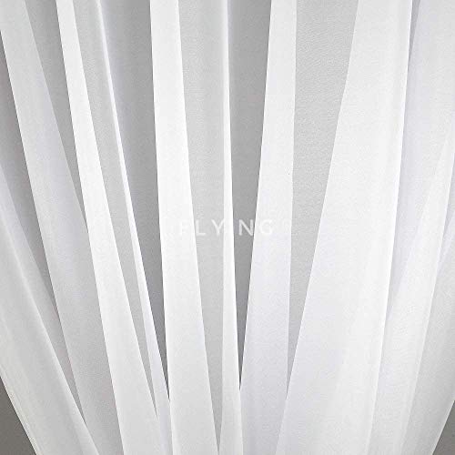 Top Ready-Made Voile Curtain Top Design Set of 2 Beautiful Living Room Kitchen Curtain with Ruffle Tape Transparent LB-PT-CN (145 x 160) - Image 4