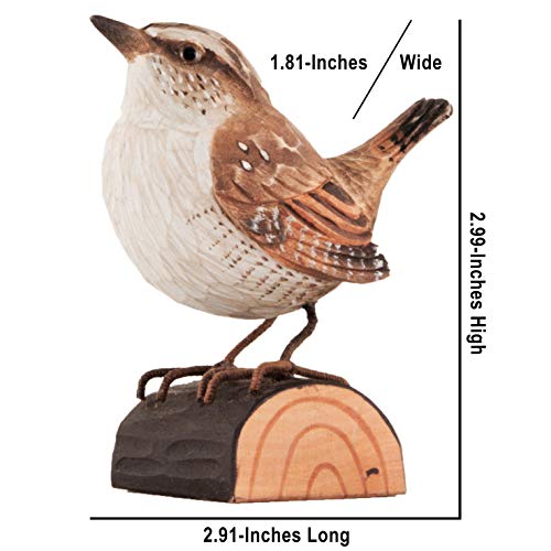 WILDLIFEGARDEN Wildlife Garden WG413 DecoBird strzyżyk - ręcznie rzeźbiony dekoracyjny ptak z drewna - małe ptaki europejskie