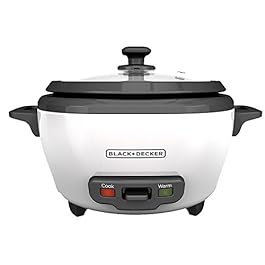 BLACK+DECKER 2-in-1 Rice Cooker & Food Steamer – 6-Cup Capacity, Automatic Keep Warm, Nonstick Bowl, Steaming Basket – Effortless Cooking