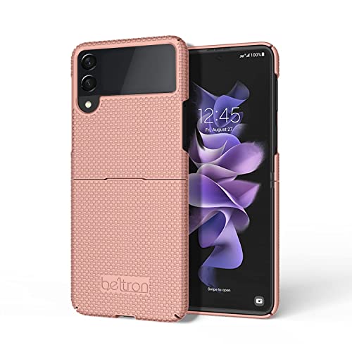 BELTRON Case for Galaxy Z Flip 3 5G, Slim Fit Tough Protective Hard Shell Cover Designed for Samsung Galaxy Z Flip3 5G (SM-F711 2021) - Rose