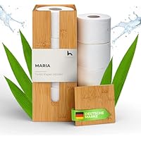 Relaxdays Toilettenpapier Halter - 3 Rollen Metall Mit Bambusdeckel