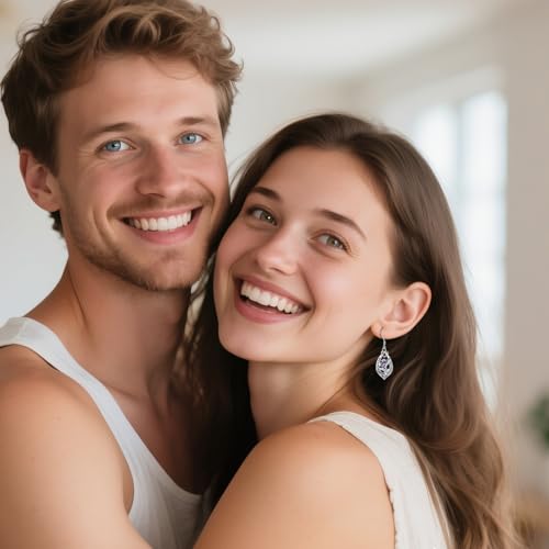 URONE Scottish Thistle Teardrop Earrings 925 Sterling Silver Scotland Flower Dangle Earrings Scottish Thistle Jewelry Gift for Women4