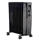 Belaco 2500W Oil Filled Radiator Heater, 11 Fins Portable Electric Radiator with Adjustable Thermostat & Safety Cut-Off, Energy Saving Room Heater for Home & Office - Black