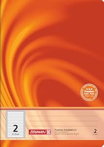 Brunnen 104470202 Premium-Schulheft DIN A4, 16 Blatt, einfaches Heft