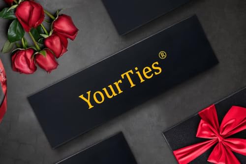 Image of YourTies Silk Paisley Floral Tie and Pocket Square Cufflinks with Lapel Pin Sets for Men 5PC Wedding Party