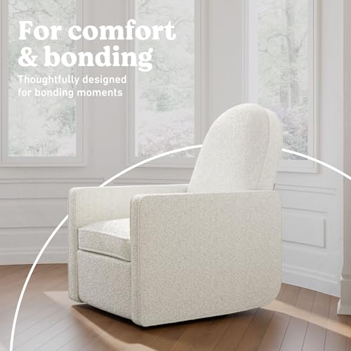 Image of Graco Olivia Premium Nursery Power Recliner Swivel Glider, Smaller Profile for Smaller Rooms, Oeko-TEX 100 Certified, Upholstered Glider, USB Charging Port, Durable Metal Base - (Ivory Boucle)