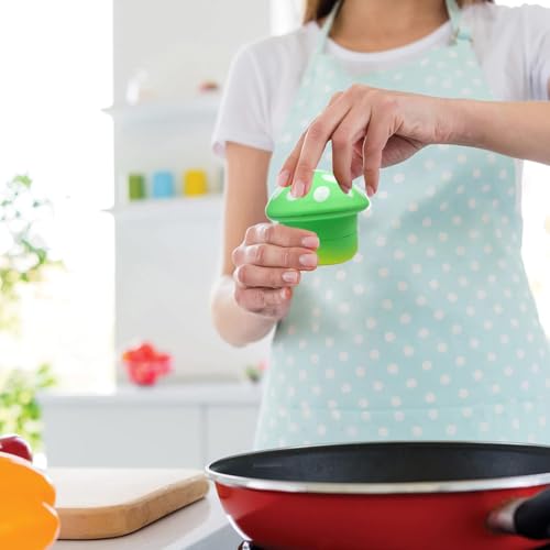 Grinder【Mushroom Shape】Kitchen Spice, Tea, Pepper Grinder Set, 2.5 * 3 inches, Colorful (Gradient Green) - Image 4