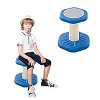 Fanboxk Active Chairs Kids Preschool Wobble Stool - Alternative Flexible Seating Balance Wiggle Stool for Classroom,Preschool,Kindergarten&Elementary School,Active Sensory Chairs,Ages3-8,Blue(14in)