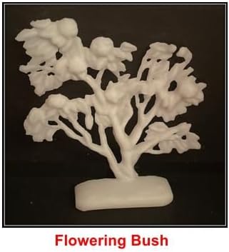 Dollhouse3DParts, Flowering Bush, Marx Contemporary Ranch Dollhouse, Replacement Part, 3D Printed, White Paintable Resin image 3