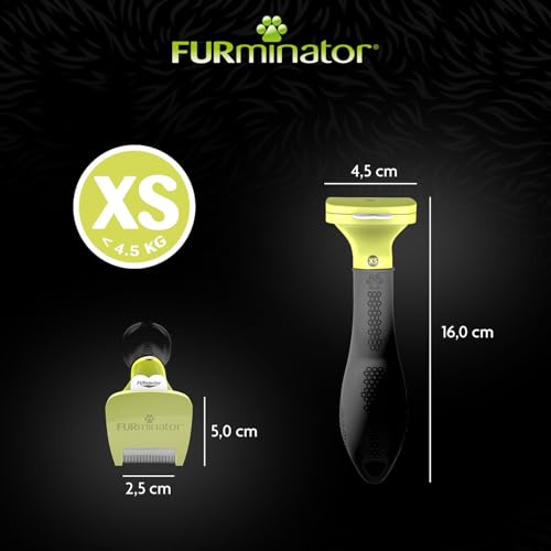 FURminator deShedding-Tool Hund Größe XS Kurzhaar - Hundebürste für sehr kleine Hunde zur Entfernung der Unterwolle - Verbessertes Design