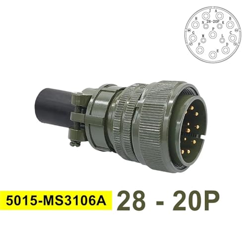 Conector militar MIL-STD 5015 circular modelo MS3106A de alta resistencia en formato Plug 28-20P 2