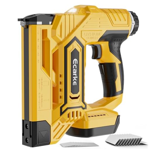 Ecarke Cordless Brad Nailer 2-in-1 Compatible with DeWalt 20V Battery, 18 Gauge Nail Gun 5/8 to 1-1/4 Inch with 2000 Nials for Wood Carpentry, Powered Electric, 2 Mode, Tool Only