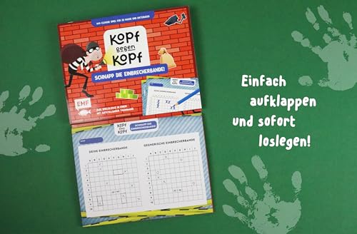 Der ultimative Spielblock: Kopf gegen Kopf – Schnapp die Einbrecherbande!: Für zu Hause und unterwegs – Zwei Spielblöcke in einem mit aufstellbarer Trennwand und 80 Blättern für Kinder ab 6 Jahren