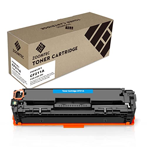 ZOOMTEC 131X CF210X 131A CF211A Cyan Cartouche de Toner de Remplacement pour HP Compatible avec Les imprimantes HP Laserjet Pro 200 Color M251nw CP1215 CM1415fnw CM1312nfi (1 x Cyan) Cover