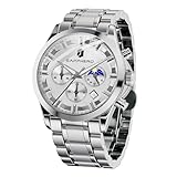 WATERPROOF AND SCRATCH RESISTANT: This multifunctional men's watch is water resistant up to 30 meters to withstand the rain, sweat and accidental splashes of everyday life. The watch is scratch-resistant and smooth to the touch. The men's stainless steel band is durable, comfortable to wear and easy to clean.