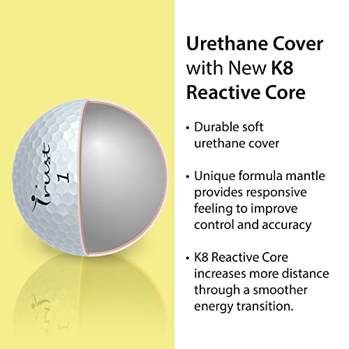 Trust Bison V 2022 K8 Edition- Soft Feeling. Urethane Cover With Reactive Core, Swing Speed 95-105 Mph(White, 4 Dozen) #TOP3