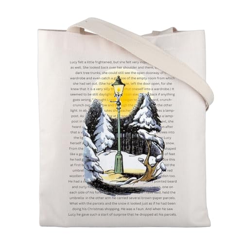 CMNIM Nar-nia Lamp Post Gift Tote Bag Fantasy Inspired Gifts for Book Lovers Literature Shopping Bag Bookish Book Nerd Gifts (241019 Narnia Lamp Post)