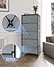 Crestlive Products Vertical Dresser Storage Tower - Sturdy Steel Frame, Wood Top, Easy Pull Fabric Bins - Organizer Unit for Bedroom, Hallway, Entryway, Closets - 5 Drawers(Gray)