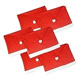 AcserGery Weihnachten Dining Stuhlhusse Weihnachtsdeko Nikolausmütze Stuhlabdeckung Stuhlbezug für Weihnachtstisch Dekoration (6)