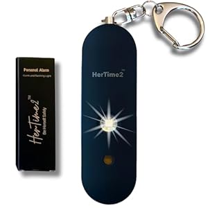 HerTime2 Personal Safety Alarm – Waterproof, Loud Self Defense Alarm for Travel with Strobe Light and Keychain
