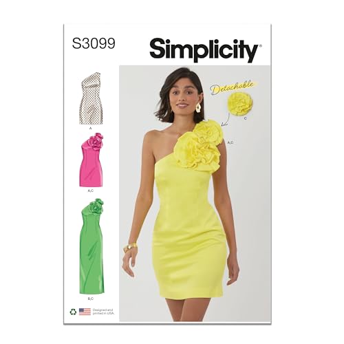 Patron de robe ajustable Simplicity SS3099D5 avec fleurs relief 3D - 2