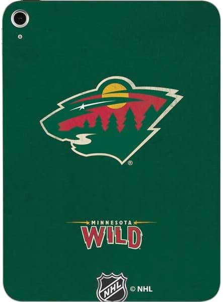 Skinit Decal Tablet Skin Compatible with iPad 11th Gen (2025) - Officially Licensed NHL Minnesota Wild Black Background Design