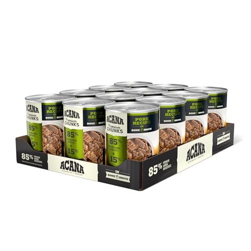 ACANA Premium Chunks in Bone Broth Grain-free Wet Dog Food Pork Recipe 12.8oz Cans (12 Count)