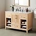 Signature Hardware 475190 Burfield 49" Free Standing Single Vanity Set with Bamboo Cabinet, Vanity Top, and Rectangular Undermount Vitreous China Sink - 8" Faucet Holes