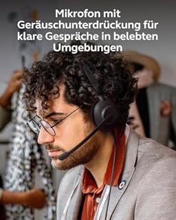 Jabra Evolve 10 Kabelgebundenes Headset mit geräuschunterdrückendem Mikrofon für PC/Laptop - USB-A-Einrichtung - TCO-Zertifiziert - Leichtes Design - Inline-Anruf-/Lautstärkeregler - Schwarz