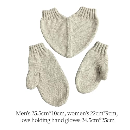 Aosekaa Casal, luvas de mãos dadas, amor de mãos dadas, luvas de malha, luvas de luva para frio, cli