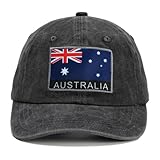 2026 World Cup Australia National Team Baseball Cap,Adjustable Flag Baseball Hat for World Cup Fan Black