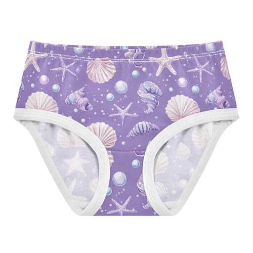 Little Girl Underwear Toddler Panties Kids Undies Pearl Shell Soft Cotton Briefs 2T-8Y