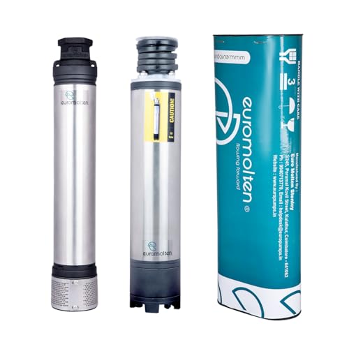 Image of 1Hp Borewell Submersible pump (V4 /4 inch), Carbon bush technology, 100 percent Copper Winding, Water cooled pump,180 feet head (Heavy Duty) (Without starter) (12 Stage)