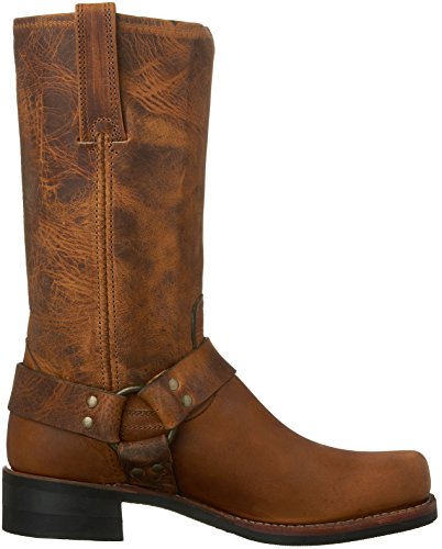 Image of Frye Harness 12R Boots for Men with Oiled-Leather Upper, Siped Outsole with Stacked Leather Heel, and Nickel & Brass Hardware - 12 inch Shaft Height