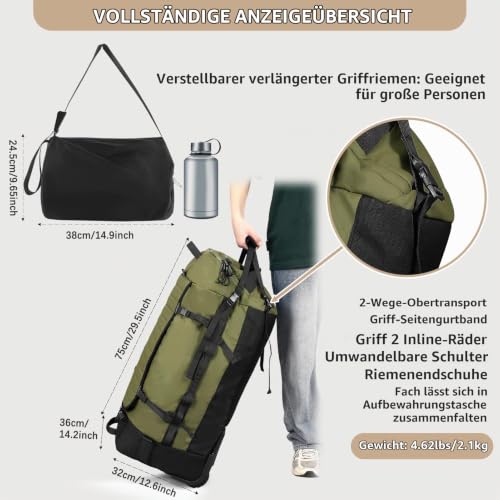 CONTAIL Lightweight wheeled duffel bag