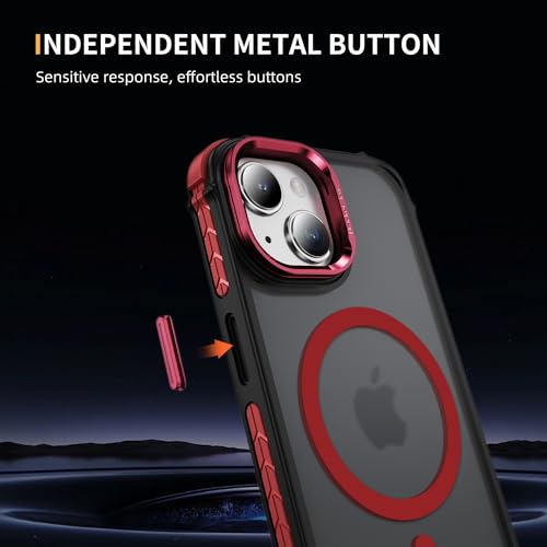 Coque magnétique pour iPhone 15 Plus avec béquille pour protéger des chutes